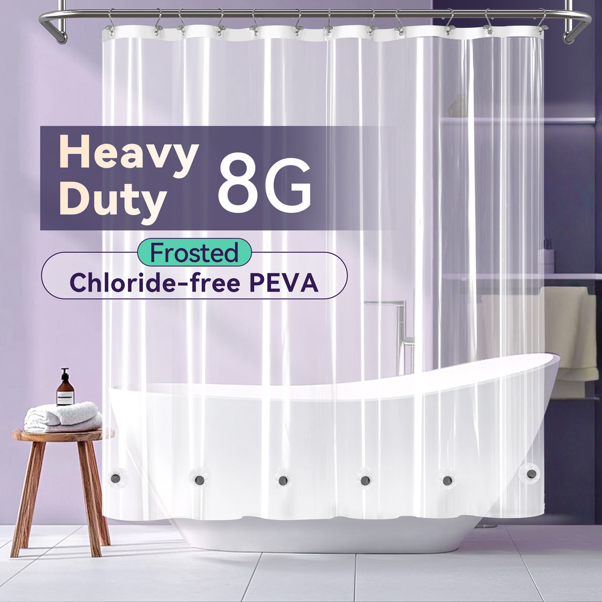 Yiannan clear shower curtain liner