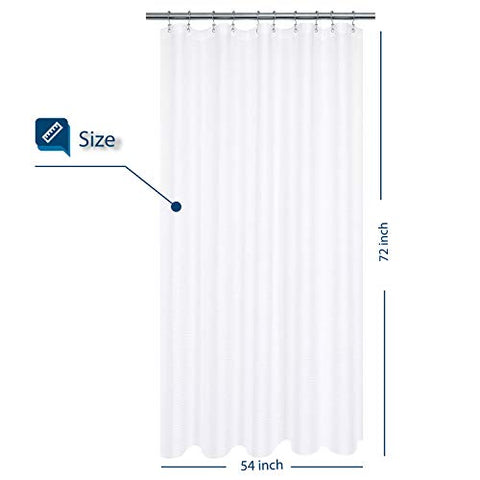 Waffle Weave White Shower Curtain Hotel Luxury Quality