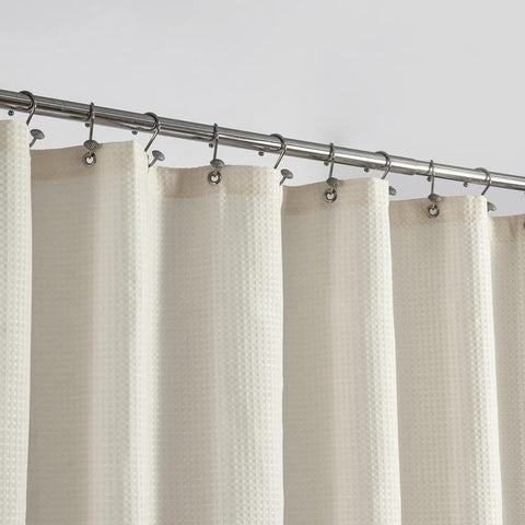 Waffle Weave White Shower Curtain Hotel Luxury Quality