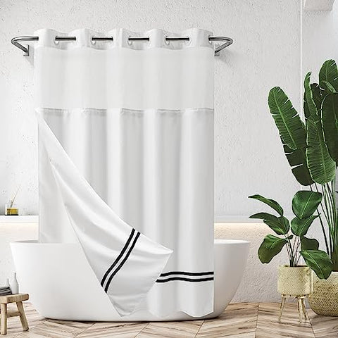 River Dream Stall Shower Curtain with Snap in Liner