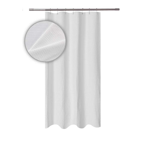 Waffle Weave White Shower Curtain Hotel Luxury Quality