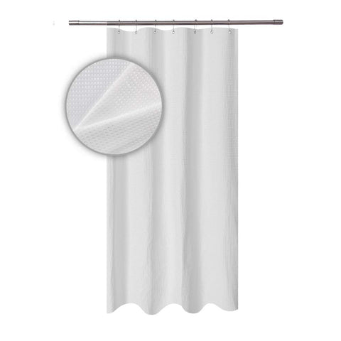 Waffle Weave White Shower Curtain Hotel Luxury Quality