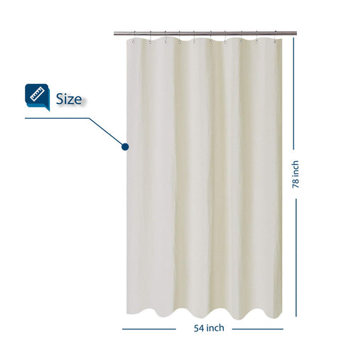 Waffle Weave White Shower Curtain Hotel Luxury Quality