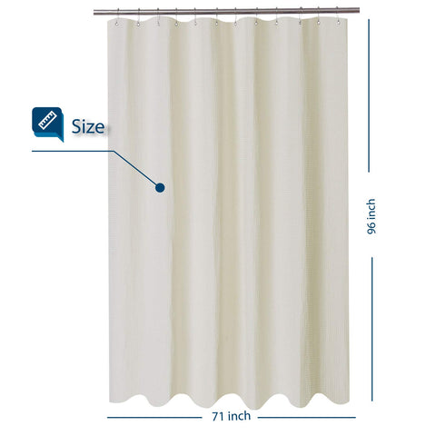 Waffle Weave White Shower Curtain Hotel Luxury Quality