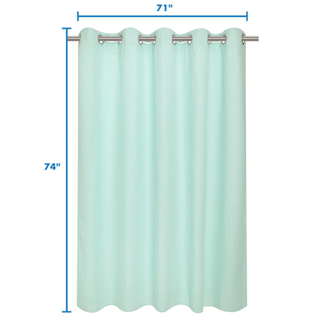 Hotel Grade No Hooks Needed Shower Curtain with Snap in Liner