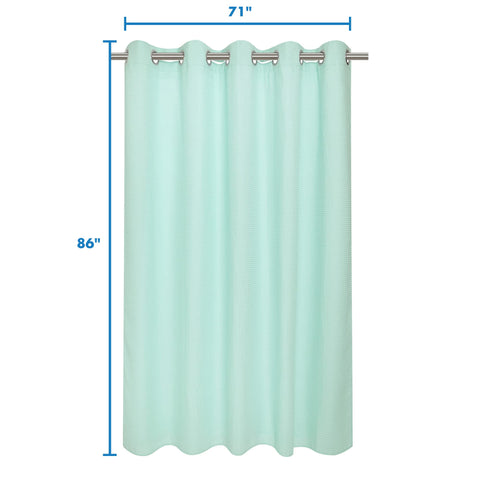 Hotel Grade No Hooks Needed Shower Curtain with Snap in Liner