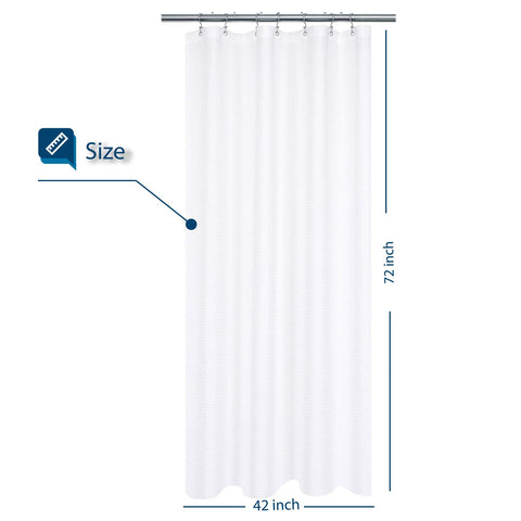 Waffle Weave White Shower Curtain Hotel Luxury Quality