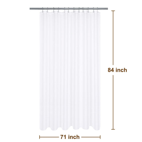 Waffle Weave White Shower Curtain Hotel Luxury Quality