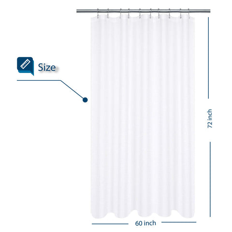 Waffle Weave White Shower Curtain Hotel Luxury Quality