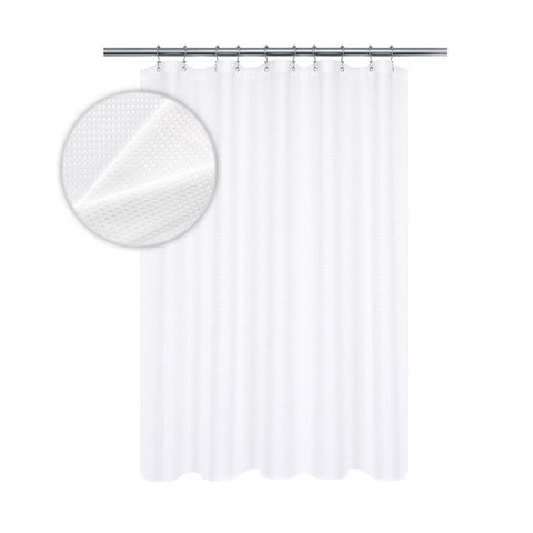 Waffle Weave White Shower Curtain Hotel Luxury Quality