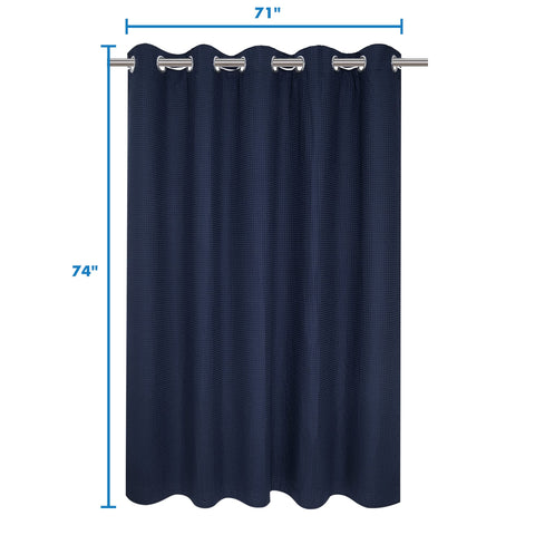 Hotel Grade No Hooks Needed Shower Curtain with Snap in Liner