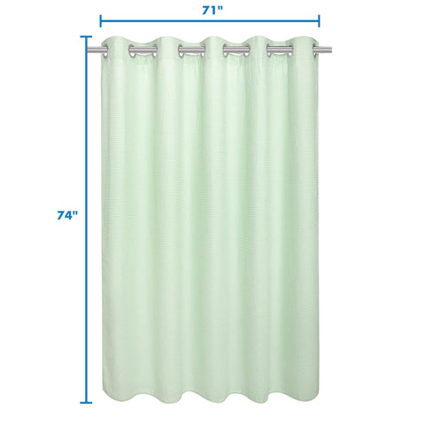 Hotel Grade No Hooks Needed Shower Curtain with Snap in Liner