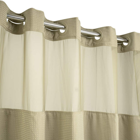 No Hooks Required Waffle Weave Shower Curtain with Snap in Liner