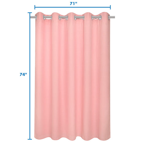 Hotel Grade No Hooks Needed Shower Curtain with Snap in Liner