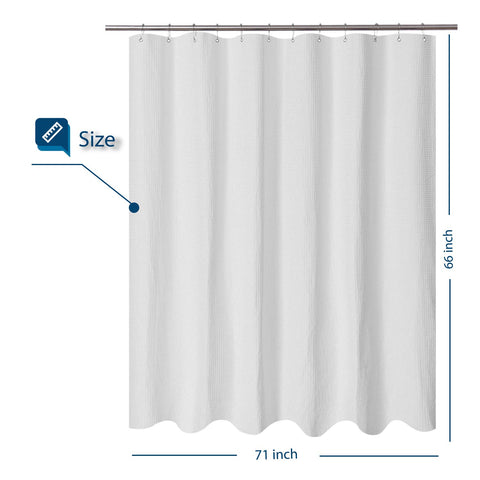 Waffle Weave White Shower Curtain Hotel Luxury Quality