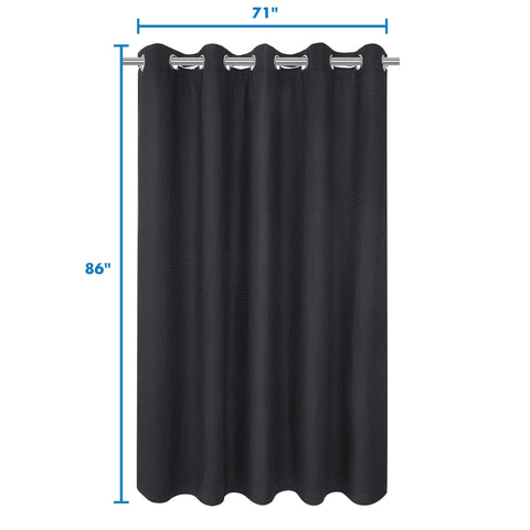 Hotel Grade No Hooks Needed Shower Curtain with Snap in Liner