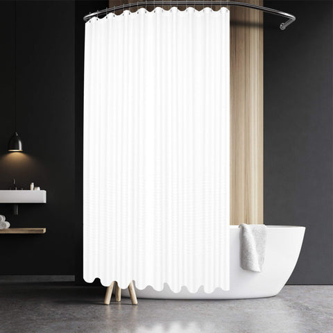 Waffle Weave White Shower Curtain Hotel Luxury Quality