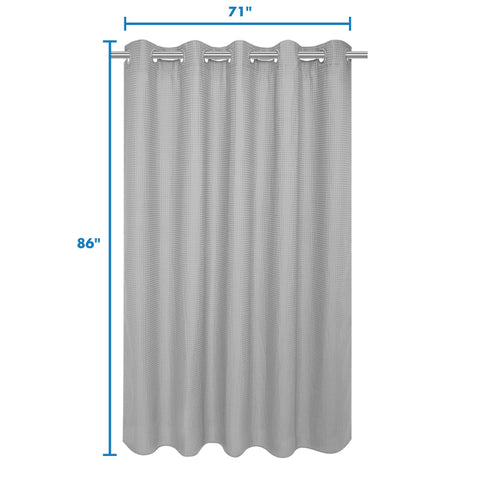 Hotel Grade No Hooks Needed Shower Curtain with Snap in Liner