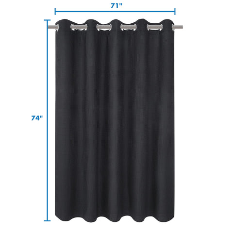 Hotel Grade No Hooks Needed Shower Curtain with Snap in Liner