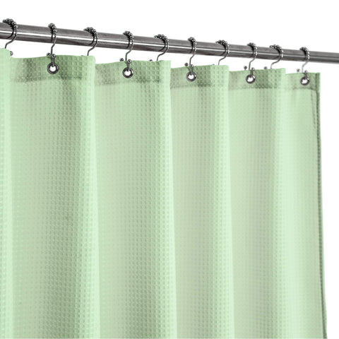 Waffle Weave White Shower Curtain Hotel Luxury Quality