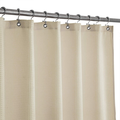 Waffle Weave White Shower Curtain Hotel Luxury Quality