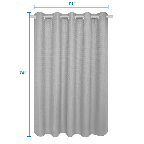 Hotel Grade No Hooks Needed Shower Curtain with Snap in Liner