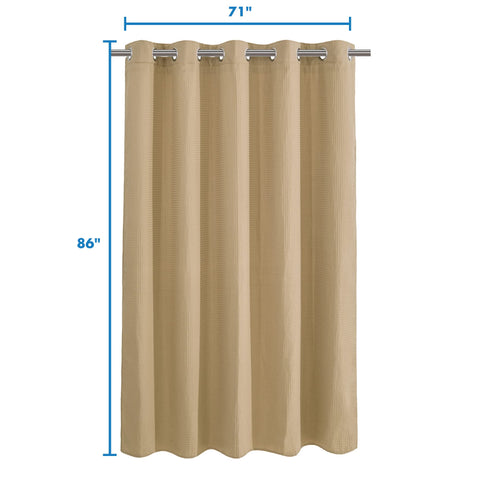 Hotel Grade No Hooks Needed Shower Curtain with Snap in Liner