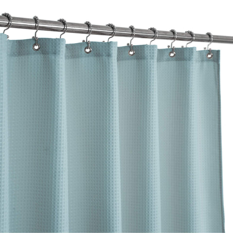 Waffle Weave White Shower Curtain Hotel Luxury Quality