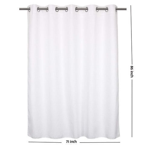 Hotel Grade No Hooks Needed Shower Curtain with Snap in Liner