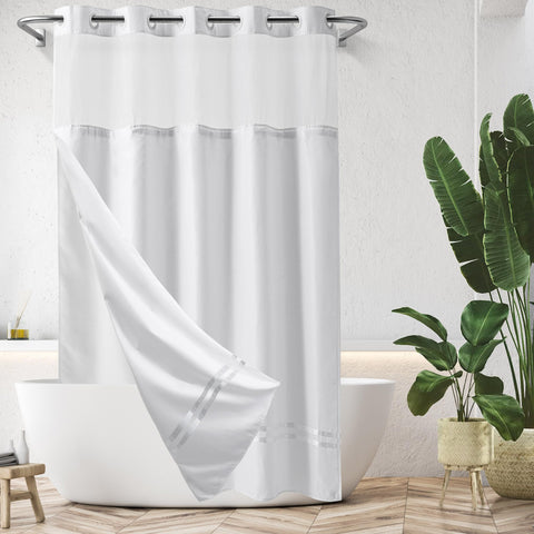 River Dream Stall Shower Curtain with Snap in Liner