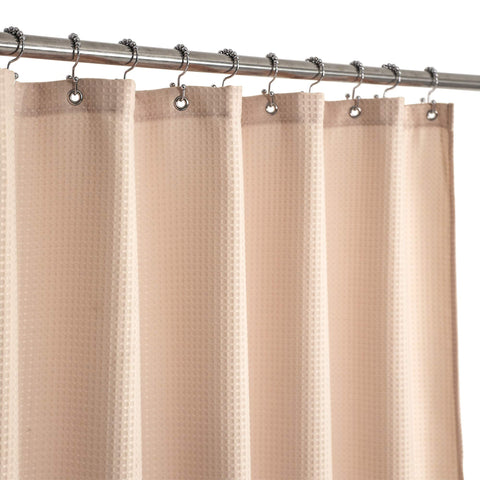 Waffle Weave White Shower Curtain Hotel Luxury Quality