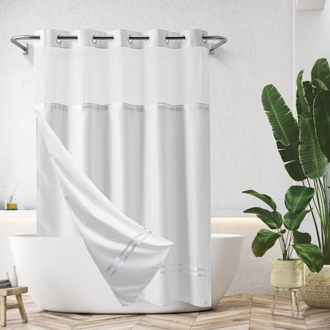 River Dream Stall Shower Curtain with Snap in Liner