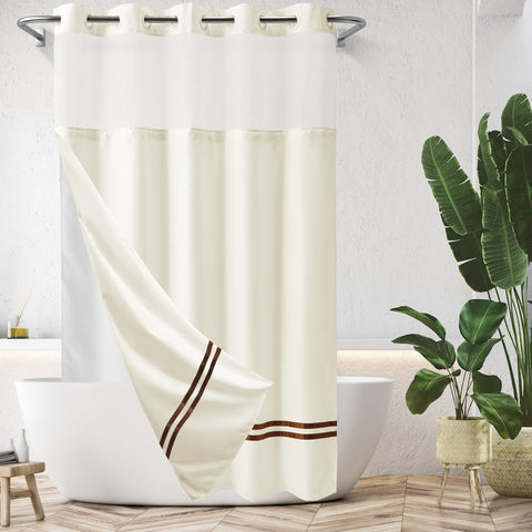 River Dream Stall Shower Curtain with Snap in Liner