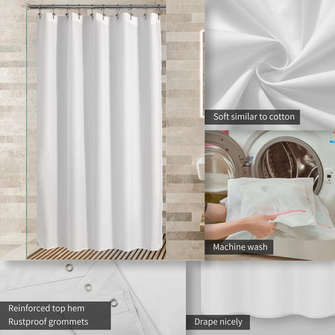 Waterproof Shower Curtain Liner with 3 Magnets