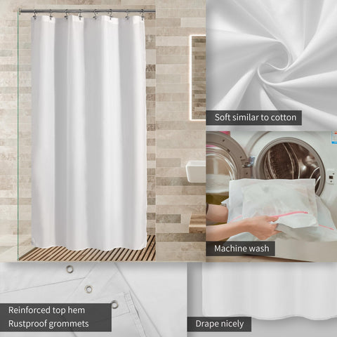 Waterproof Shower Curtain Liner with 3 Magnets