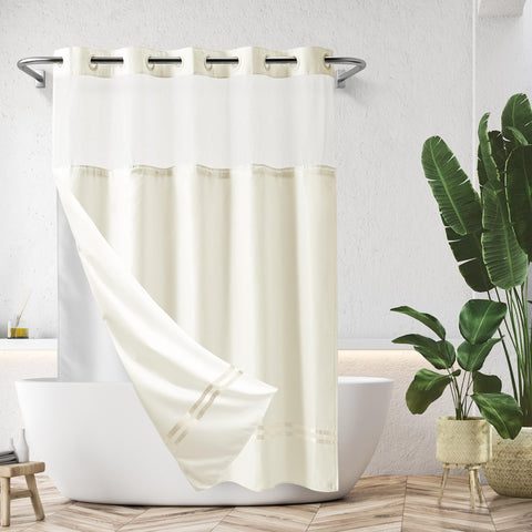 River Dream Stall Shower Curtain with Snap in Liner