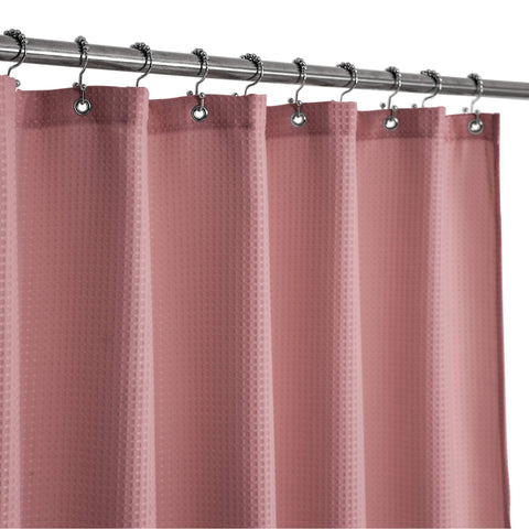 Waffle Weave White Shower Curtain Hotel Luxury Quality