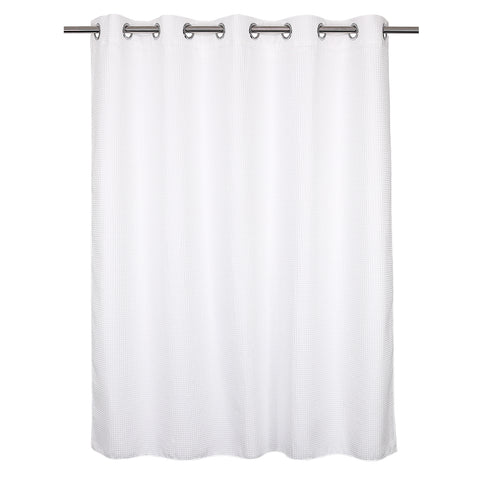 Honeycomb Waffle Weave Shower Curtain & Liner