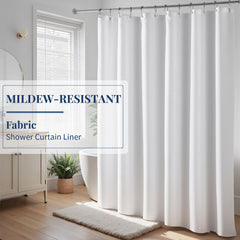 Yiannan Fabric Water-Repellent Shower Curtain,Mold Resistant & Machine Washable Shower Curtain liner