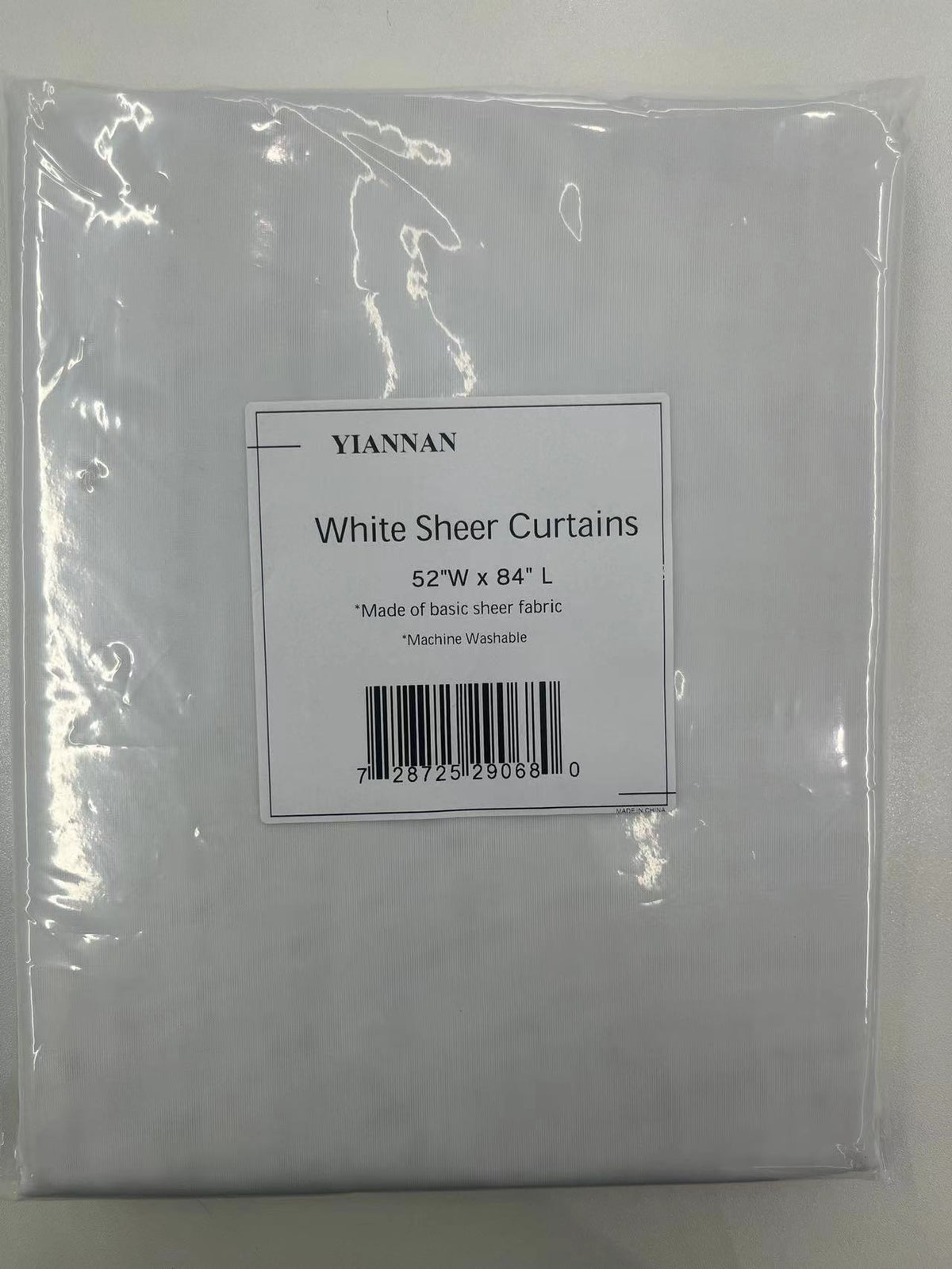 Yiannan White Sheer Curtains for Living Room 2 Panels Set, Balance Privacy & Light Vertical  Sheer Drapes for Bedroom, W52 x L84