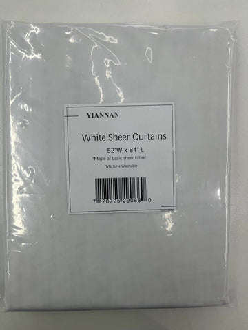 Yiannan White Sheer Curtains for Living Room 2 Panels Set, Balance Privacy & Light Vertical  Sheer Drapes for Bedroom, W52 x L84