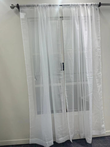 Yiannan White Sheer Curtains for Living Room 2 Panels Set, Balance Privacy & Light Vertical  Sheer Drapes for Bedroom, W52 x L84