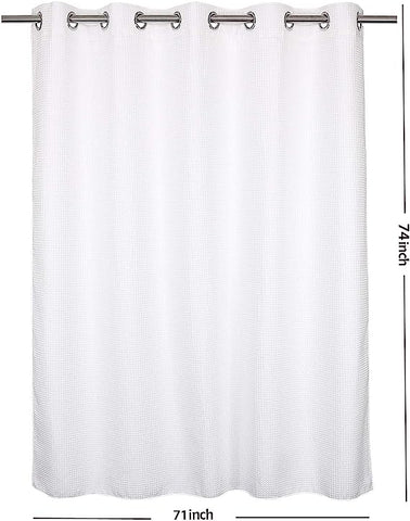 Honeycomb Waffle Weave Shower Curtain & Liner