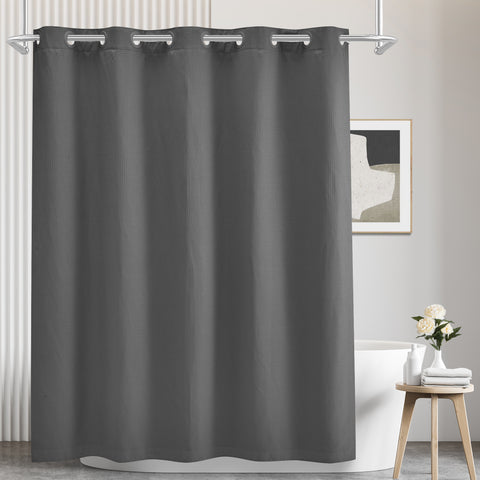 Spot Waffle Weave Shower Curtain & Liner