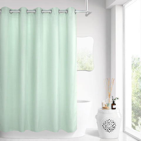 Honeycomb Waffle Weave Shower Curtain & Liner