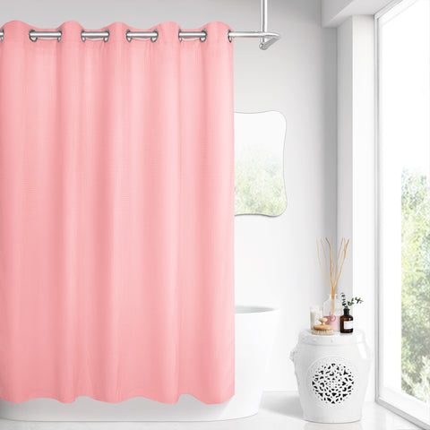 Honeycomb Waffle Weave Shower Curtain & Liner