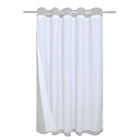 Honeycomb Waffle Weave Shower Curtain & Liner