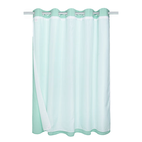 Honeycomb Waffle Weave Shower Curtain & Liner