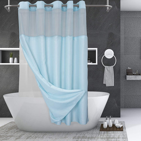 Textured Shower Curtain & PEVA Liner with Window-71"W×74"L