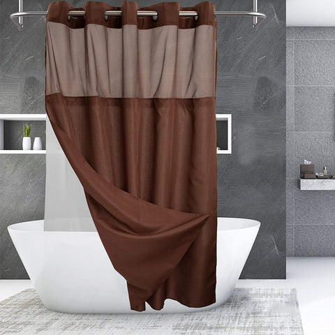 Textured Shower Curtain & PEVA Liner with Window-71"W×74"L